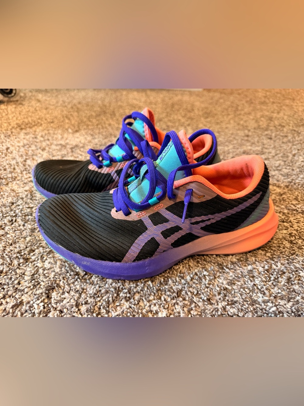 ASICS Women's Black, Purple & Coral Athletic Sneakers